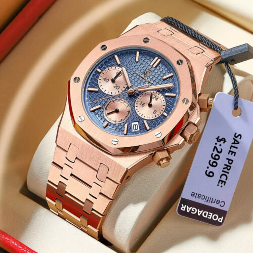 2025 POEDAGAR Mens,Quartz,Watch Royal Oak Fashion Waterproof Steel band Luminous