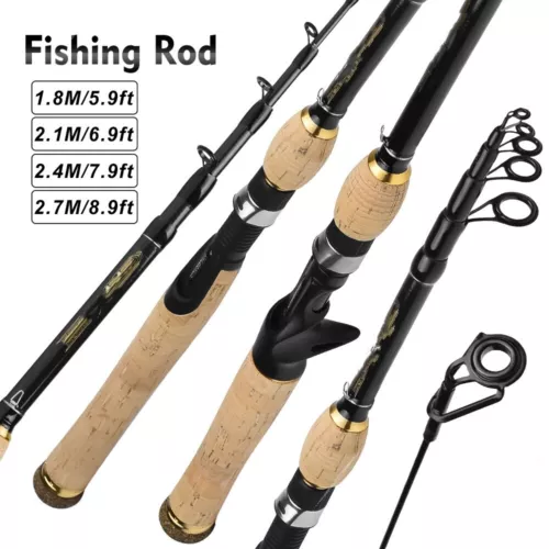 Telescopic Spinning Fishing Rod Bait Casting Lure Carbon Travel Pole 1.8-2.7M - Picture 9 of 21