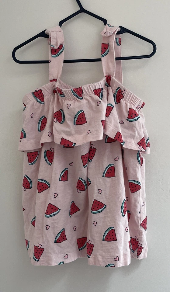 Top Carters Niños Niñas Estampado Sandía Correa de Lazo Volantes Sin Mangas Rosa Talla 8 Foto 4 de 4