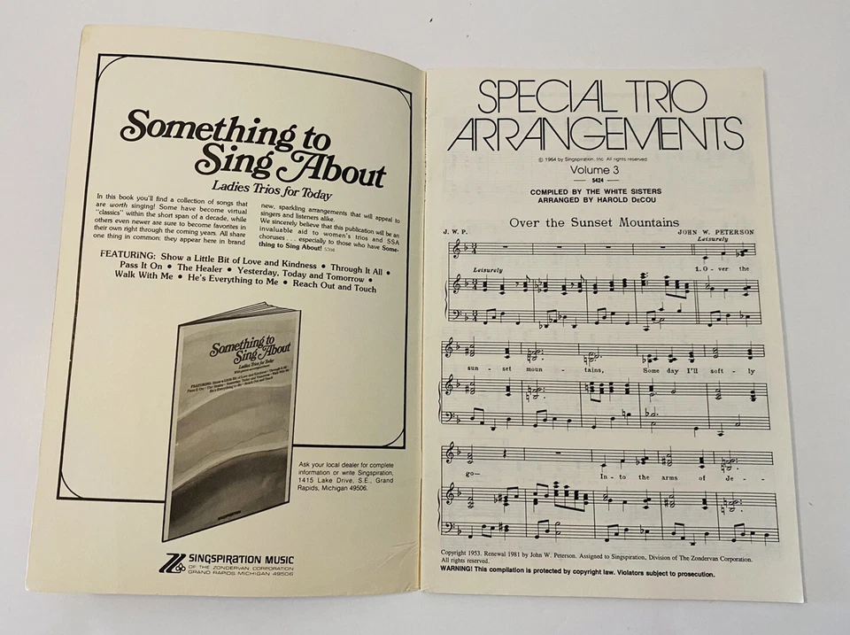 De Colección 964 Arreglos Especiales Trío Singspiration Vol 3 The White Sisters Trio Foto 4 de 4