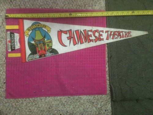 Hollywood California Vintage Pennant Grauman’s Chinese Theatre FAST SHIPPER