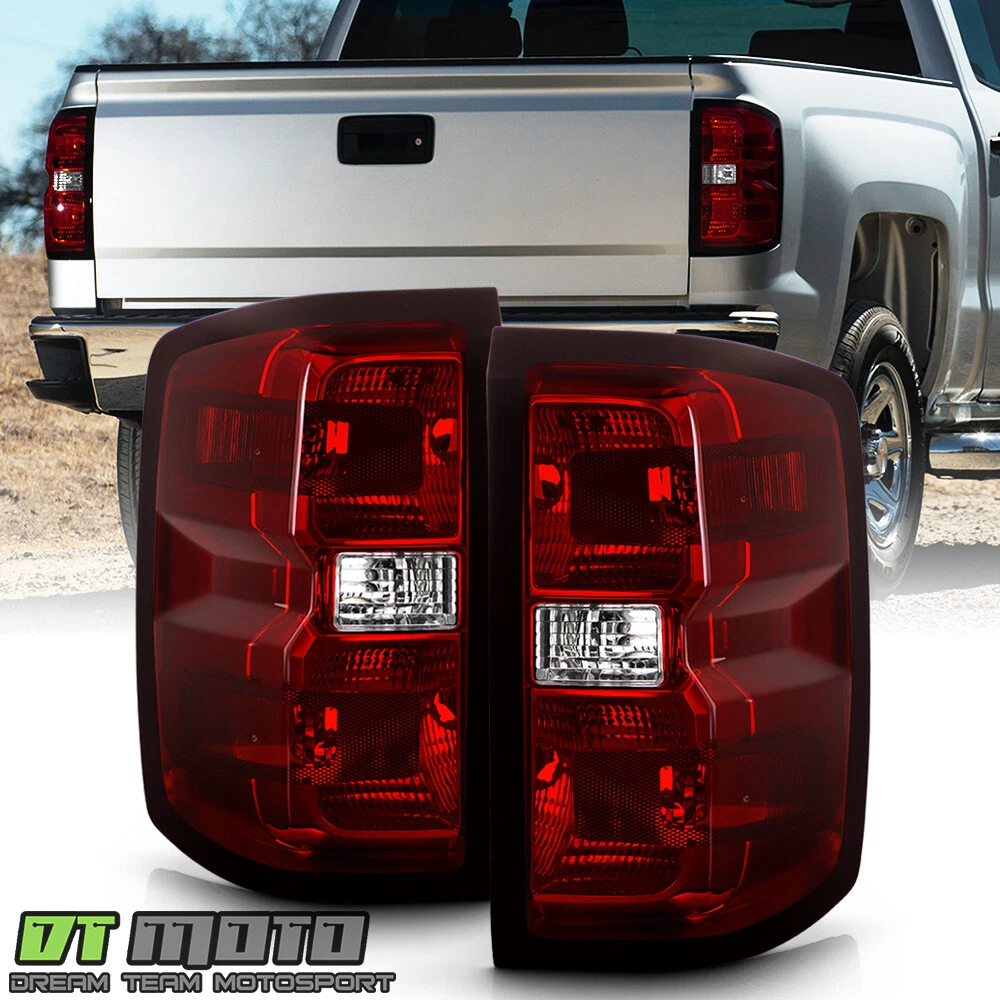 Par De Faros Traseros Completos Para Chevy Silverado 1500 2500 3500 HD 2014-2019 – Cromados Con Focos