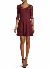 Material Girl Lace Illusion Skater Dress Size L (Orig $59.50)