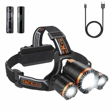 Headlight,Tacklife LLH4A Headlamp, Lithium Battery Charging 5200mAh,4Modes,90 De