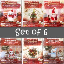 Set of 6 Beading Wool Needles FELT KIT - Tree Santa Snowman Winter X'mas set NEW