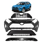 Fit For 2019 2020 2021 2022 Toyota Rav4 Front Bumper Lower and Upper Grill Set