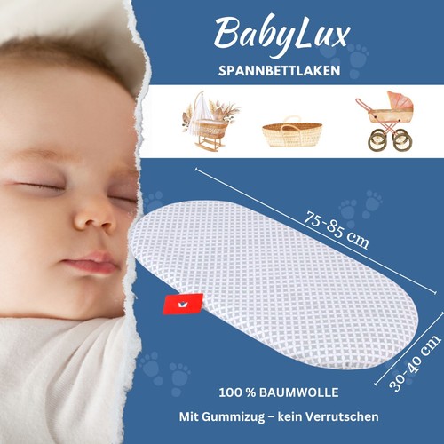 BABYLUX Spannbettlaken Kinderwagen Baby Spannbetttuch Wiege Stuben Bettlaken S - Bild 33 von 44