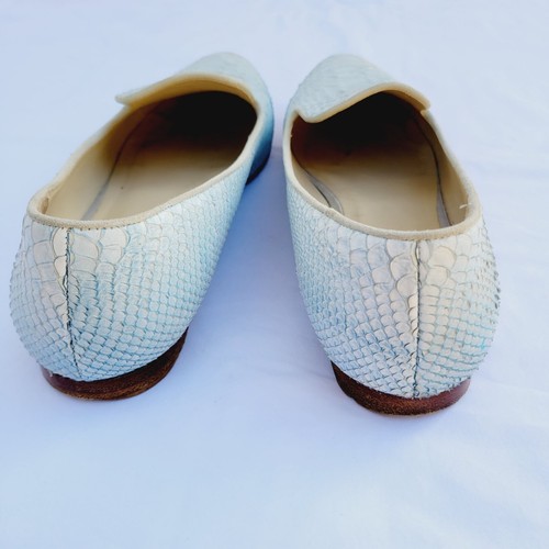 M. Gemi Women's Italian Blue Snake Textured Slip-on Loafer - size 10 - Picture 7 of 9