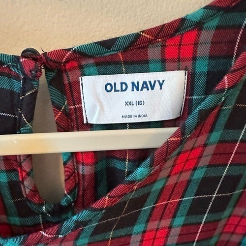 Old Navy Christmas plaid dress girls size 16 or adult small XS - Picture 3 of 6