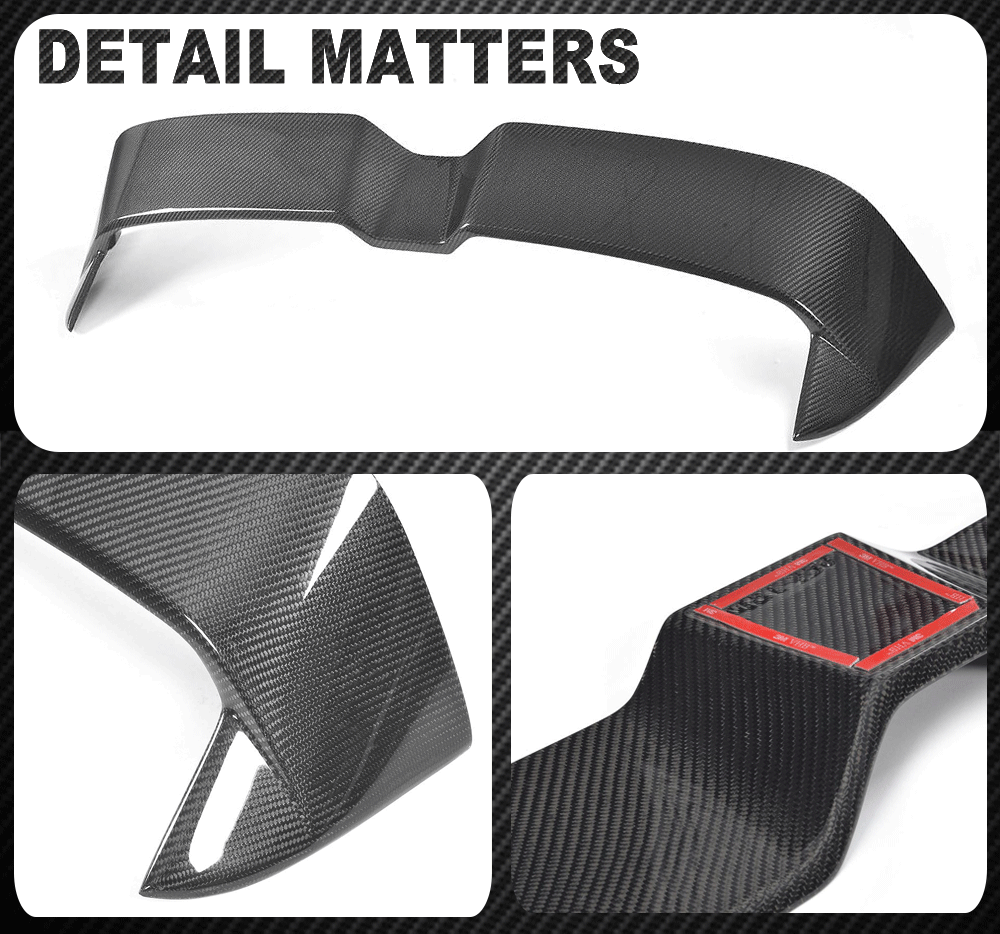 Carbon Fiber Rear Roof Wing Spoiler For Audi A3 RS3 Sline 8V