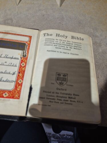 Antique Holy Bible Old & New Testament Leather Gold Gilt Early 1900’s IDRU (C2) - Foto 9 di 14