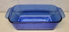 PYREX 213-R Cobalt Blue Glass 1.5 Quart Loaf Pan 8.5" x 4.5" x 2.5 Corning USA