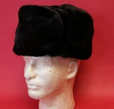 Russian Winter USHANKA FUR HAT Black USSR Soviet Army cap