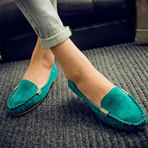 Damen-Loafer Freizeit flach rund geschnitten weich Wanderschuhe Frühling Herbst Übergröße - Bild 10 von 31