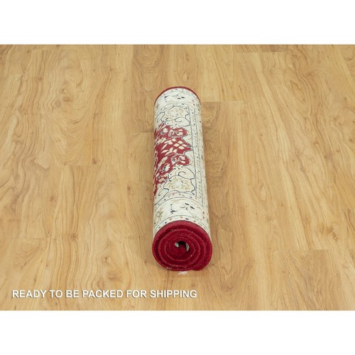 2'7"x4'1" Sun Dried Tomato Red Nain Central Medallion Hand Knotted Rug G90515 - Bild 6 von 8