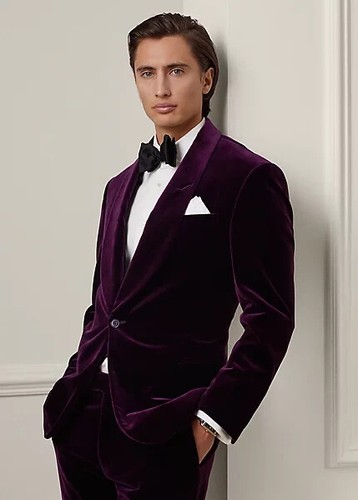$2695 Ralph Lauren Purple Label Kent Made in Italy Shawl Velvet Jacket-MEN-38R - Bild 2 von 5