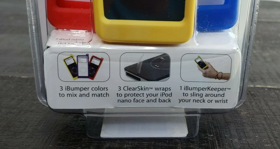 Monster Cable iBumper iPod Nano 3 Colores Estuches 3 Pieles Transparentes Eslinga Nuevo Sellado Foto 4 de 4