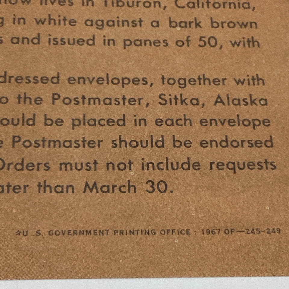 1967 8¢ Alaska Purchase Commemorative Air Mail Postage Stamp FDC Advertising - Image 4 of 4