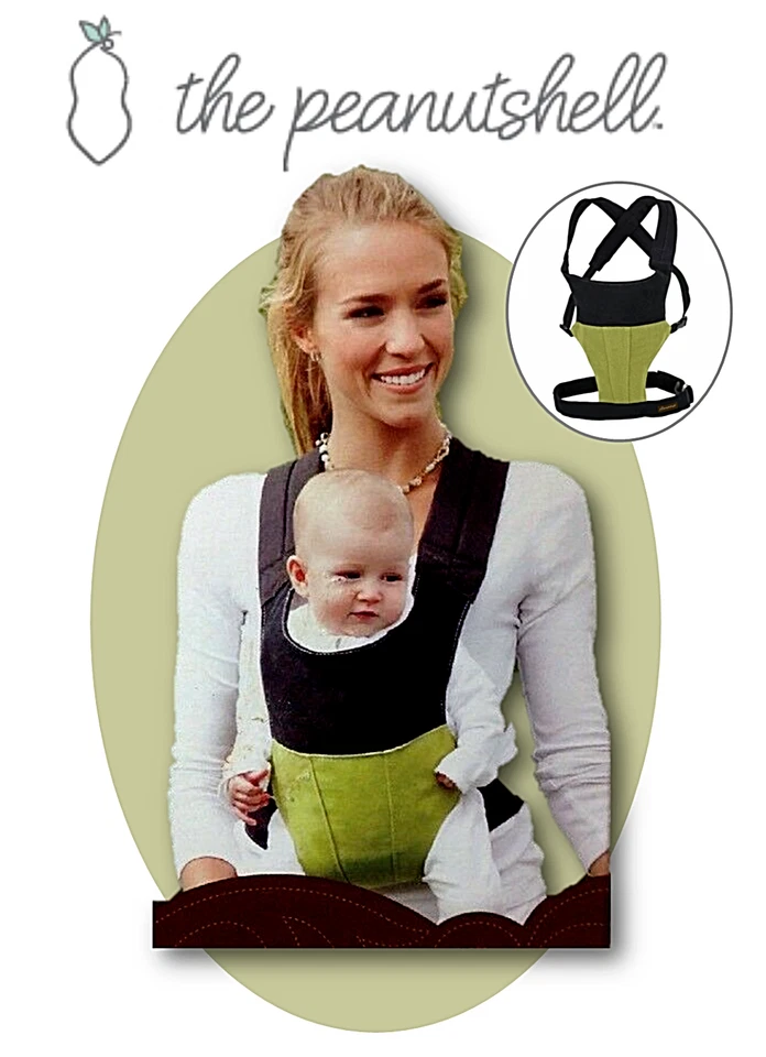 The Peanut Shell Organic Cotton Baby Carrier; Moss Green; opt ergonomic position - Image 3 of 4