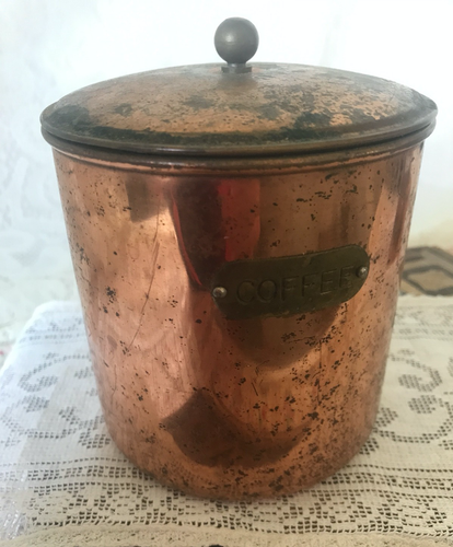 Vintage Copper Canister Set Coffee Tea Made in Korea French Farmhouse Country - Picture 4 of 17
