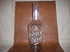 ANTIQUE KENTUCKY TAVERN WHITE ENAMEL LETTERING BACK BAR CORSET WHISKEY BOTTLE