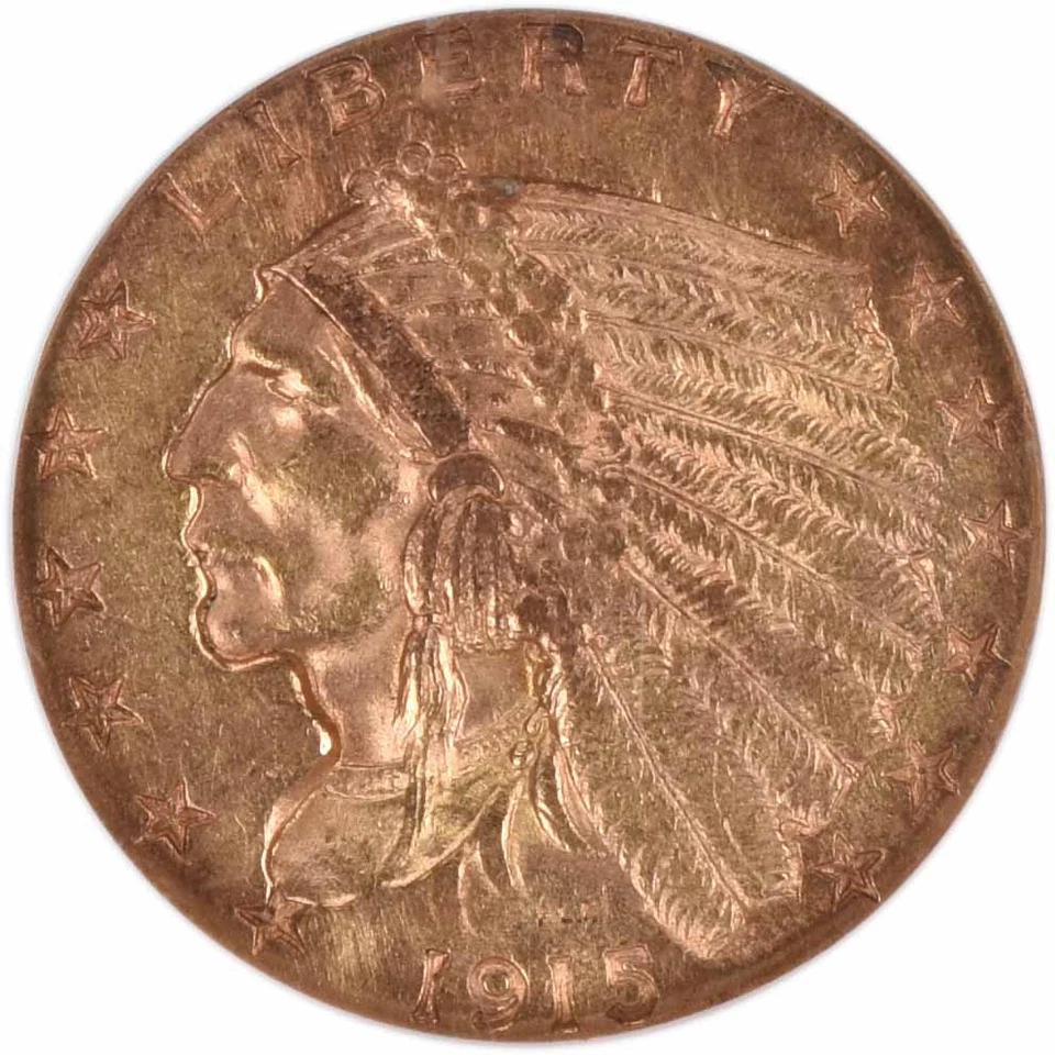 1915 $2.50 Gold Indian MS60 NGC - Image 3 of 4