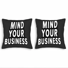 Set of 2 Black Square Throw Pillow Covers 18x18in for Couch Bed Car 