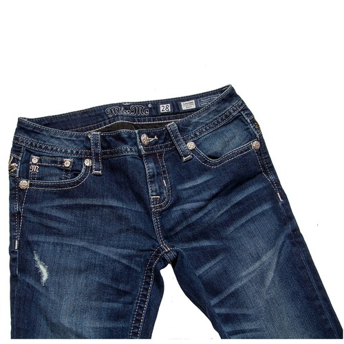 Miss Me Jeans Women Sz 28 Signature Boot (fit 30x33) Bling Flab Pockets Low Rise - Picture 10 of 15