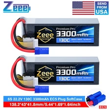 2xZeee 6S 3300mAh Lipo Battery EC5 Plug 22.2V 130C Ultra-Low Internal Resistance
