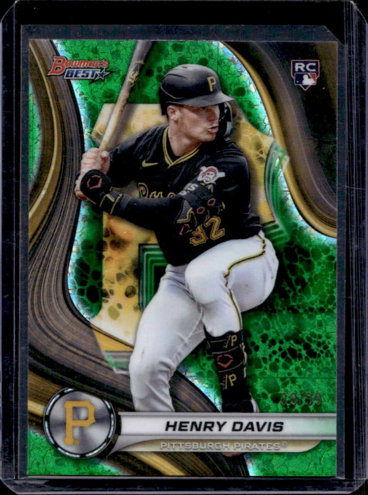 2024 Bowman's Best Henry Davis RC Green Mini Diamond Refractor #/99 Pirates