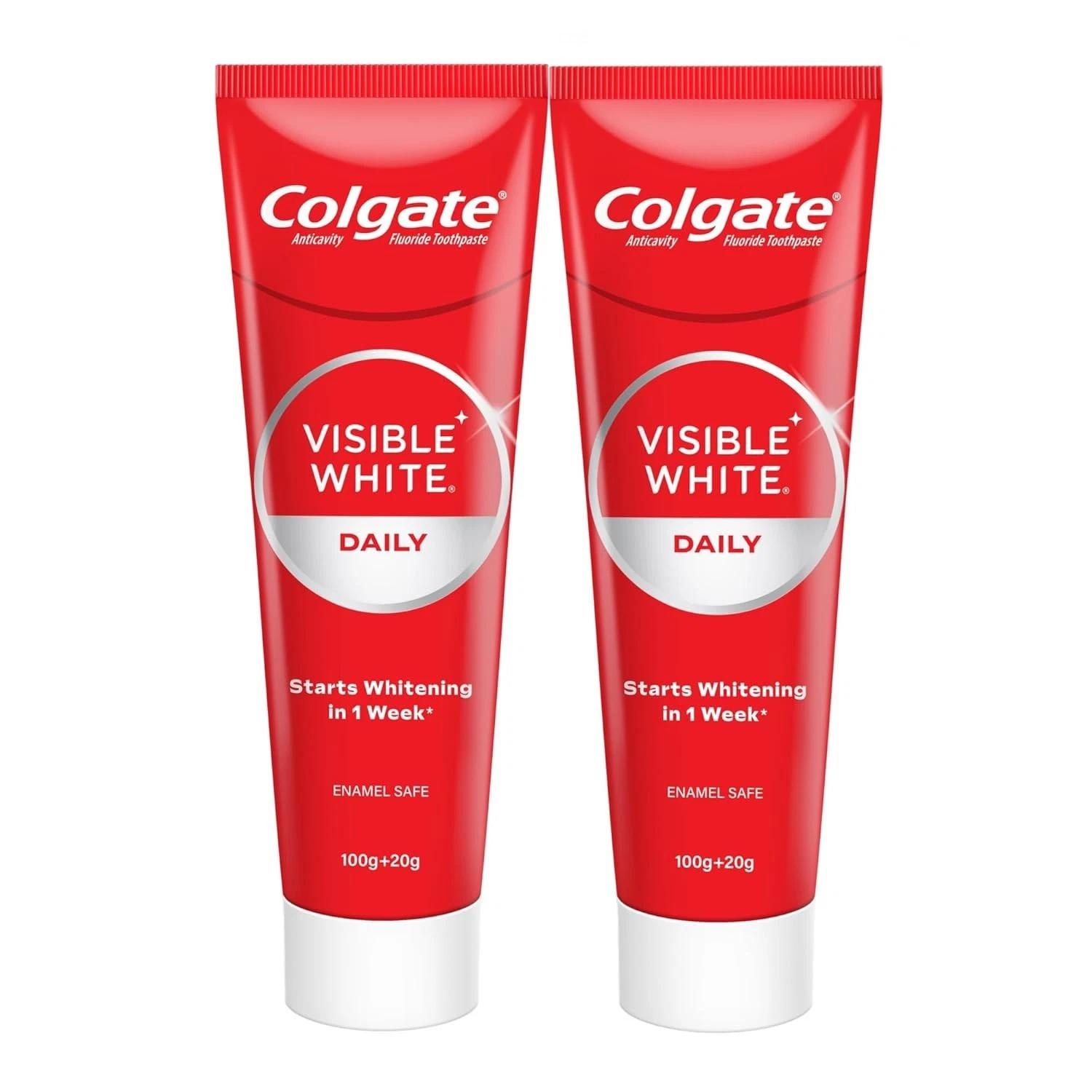 Colgate Visible White Toothpaste, Teeth Whitening Starts in 1 week (200g + 40g)