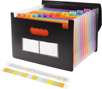 - Accordion File Organizer, Expanding File Folder with 12 Pockets | Portable