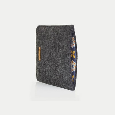 Hülle für Kobo Glo | aus Filz und Bio-Baumwolle | anthrazit - bloom | Modell ''LE