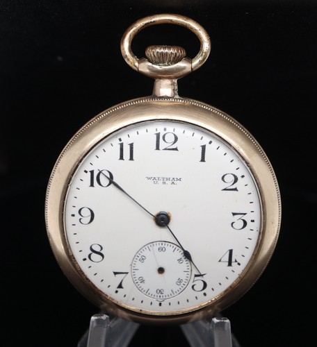 Antique 1919 Waltham Grade 610 16s Gold Filled 51mm 7J O/F Pocket Watch N/R