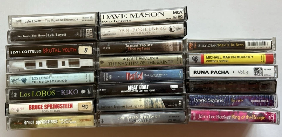 22 Lot Cassette Tapes Springsteen Lyle Lovett Los Lobos Jackson Browne Santana - Image 2 of 4