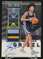 JAYLEN WELLS 2024-25 PANINI NOIR RPA ROOKIE PATCH AUTOGRAPH RC AUTO /99 GRIZZLES