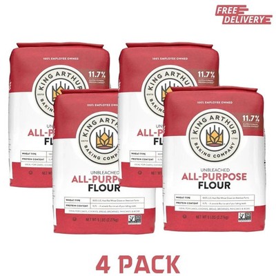 King Arthur All-Purpose Flour Unbleached 5 LB, 4 Bags