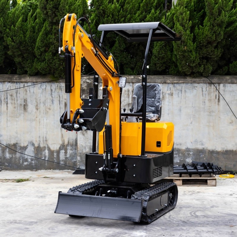 Auction 1 Ton Mini Excavator 13.5hp Crawler Hydraulic Mini Digger Gas Engine