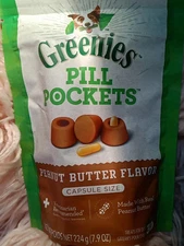 Greenies Pill Pockets for Dogs Capsule Size 30 Count (Pack of 1) Peanut Butter 