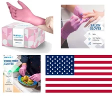 Versatile Pink Nitrile Disposable Gloves - Latex Free, Food Safe, 50 Pack