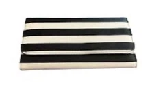 Kut From The Kloth Striped Slim Vegan Tri-fold Wallet Snap Closure NWOT