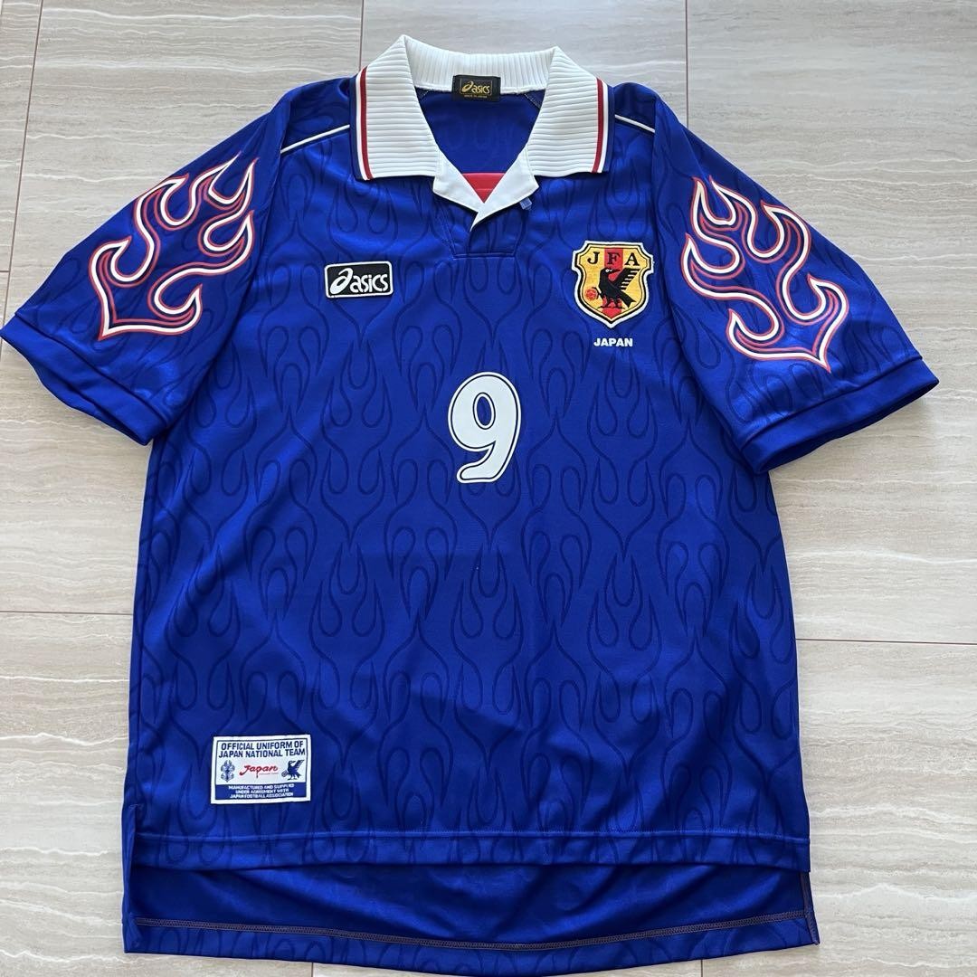 Japan National Team 1998 World Cup Asics Flame Jersey #9