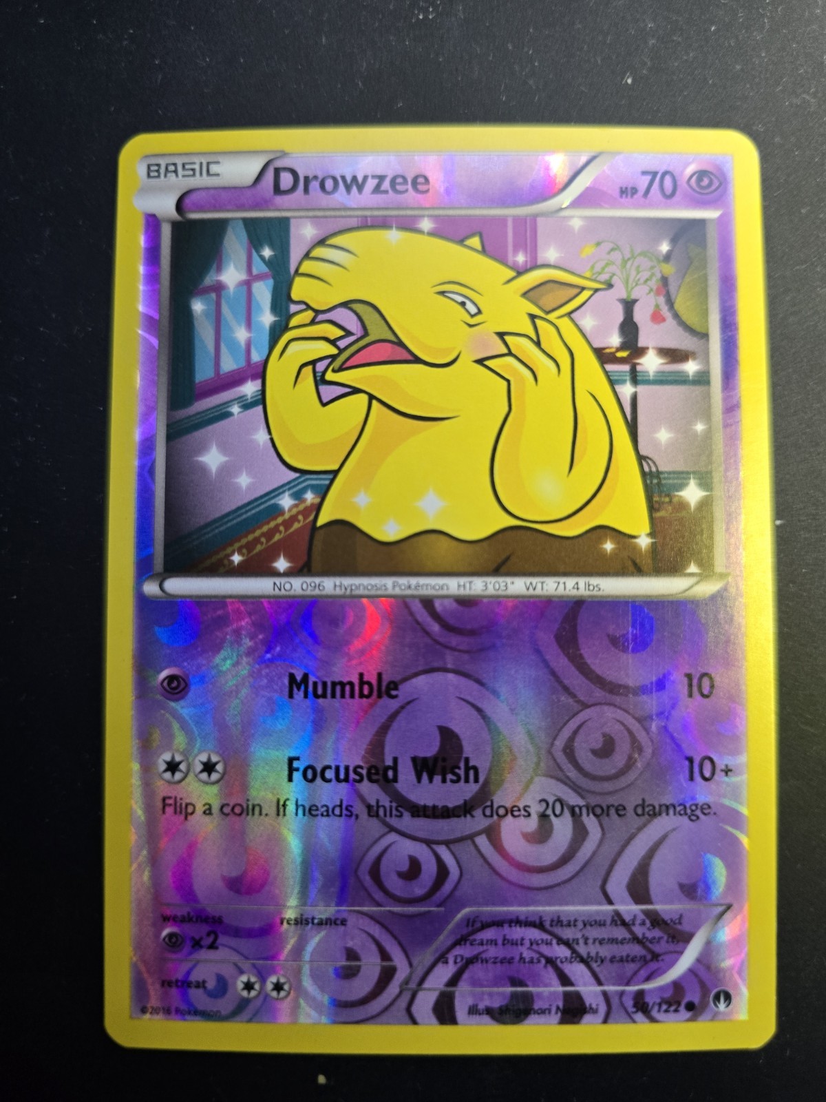Pokémon TCG XY - BREAKpoint 50/122 Drowzee Reverse Holo Card NM 2016