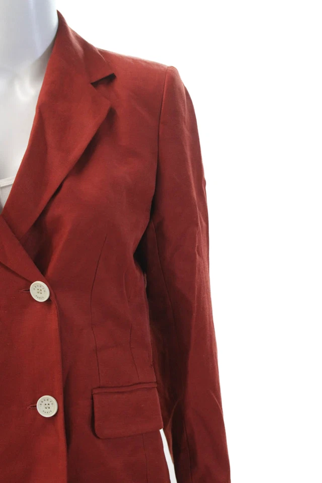 Chaqueta Blazer Sandro Mujer Doble Pecho Rojo Ladrillo Algodón Talla 36 EUR Foto 2 de 4