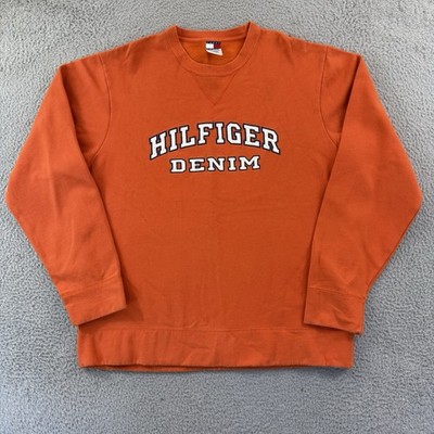 Vintage Tommy Hilfiger Sweatshirt Men s XL Orange Long Sleeve Sport Pullover
