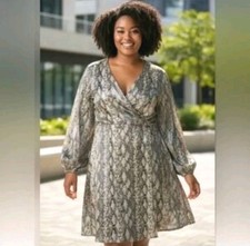 Ava & Viv Empire Waist Wrap Midi Dress Size XXL