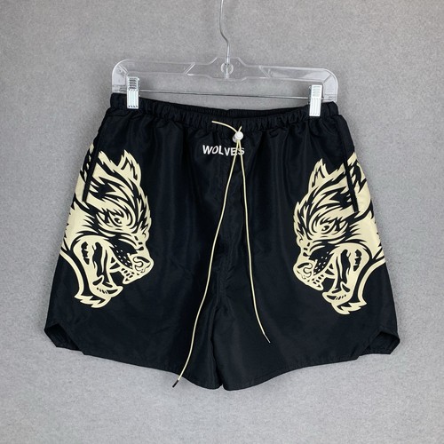 Darc Sport Wolves Muay Thai Shorts Black Unlined Drawstring 732/1000 Mens Medium - 第 1/5 張圖片