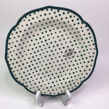 Pioneer Woman Dk Green RETRO DOTS Dinner Plate 10” NEW