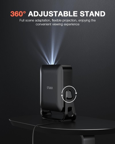 【360°Adjustable Stand & Auto Focus/Keystone】Mini Projector with WiFi and Blue... - Picture 5 of 7