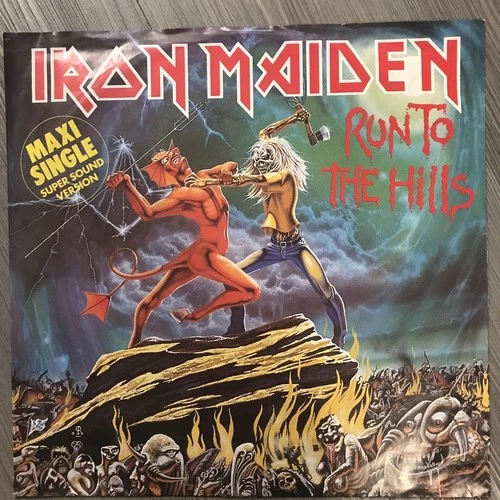 Iron Maiden 1982 Run To The Hills 1C K052-07 604 Z 45rpm Maxi Single 🇩🇪